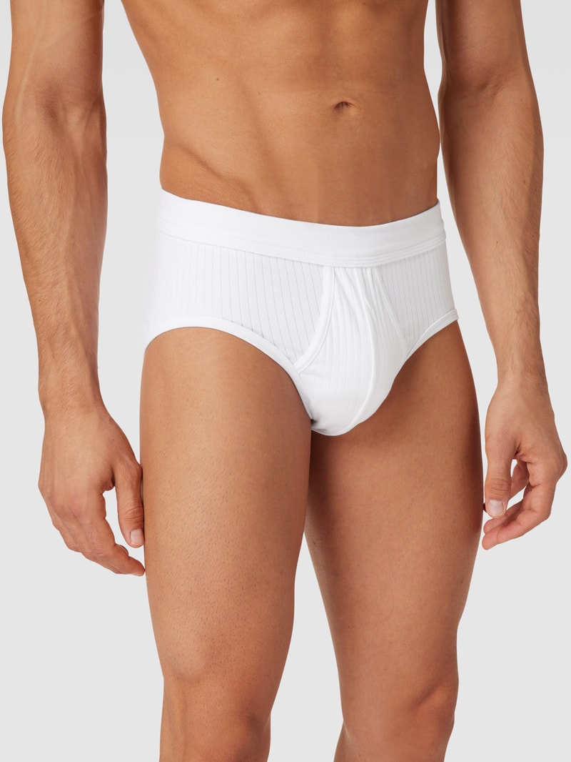 Slip mit Rippenstruktur im 2er-Pack Modell 'Authentic' in weiß