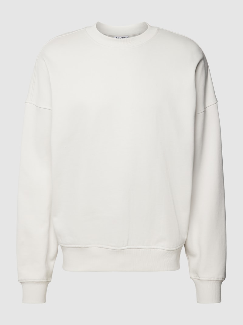Sweatshirt mit gerippten Abschlüssen in hellgrau