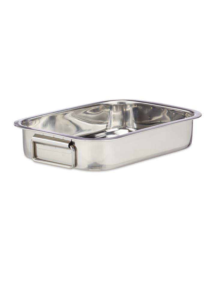 relaxdays Bräter in Silber - (B)28 x (H)5,5 x (T)20 cm günstig kaufen onesize