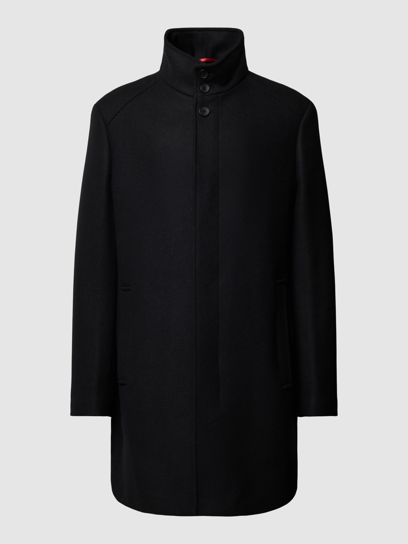 Kurzmantel mit verdeckter Knopfleiste Modell 'Show' in schwarz