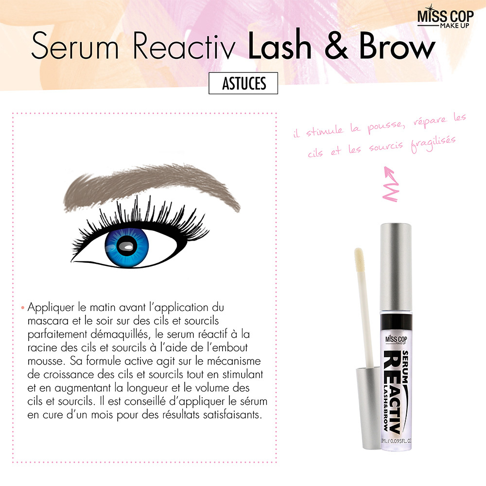 miss cop Sérum Réactiv Lash Brow Sérum cils & sourcils