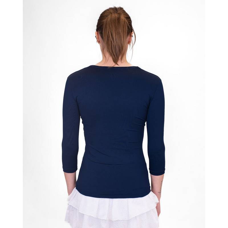 BIDI BADU Crew V-Neck Longsleeve Tennisshirt Damen