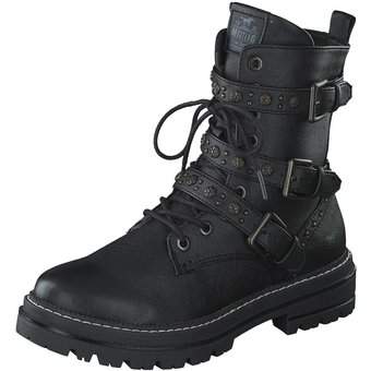 Mustang Schnür Boots in schwarz