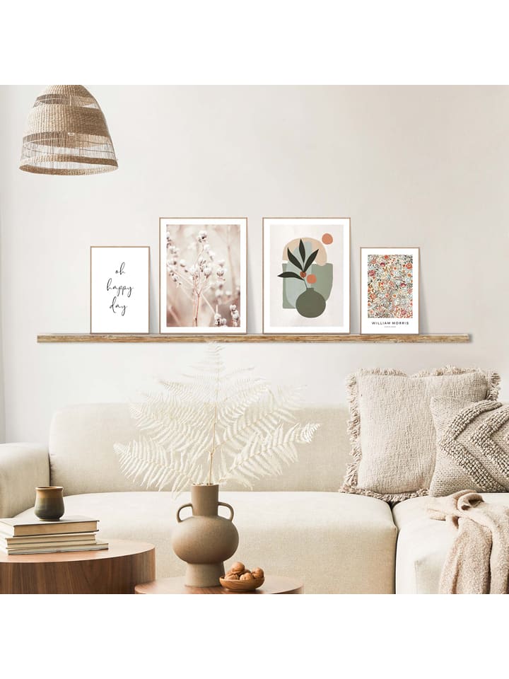 Orangewallz 4er-Set: Gerahmte Kunstdrucke 