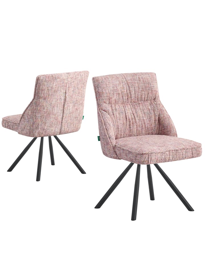 DUBI Möbel 2er-Set: Drehstuhl SERINA  in Rosa - (B)61 x (H)81 x  (T)62 cm günstig kaufen onesize