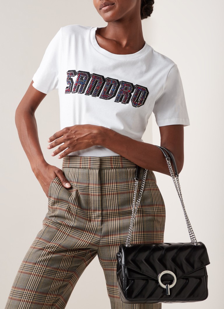 Sandro Yza quilted leather shoulder bag