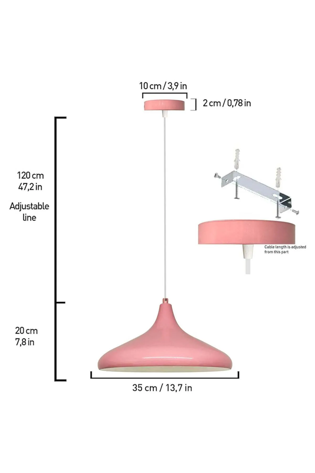 Bamyum  Champion 35cm E27 Rosa Pendelleuchte