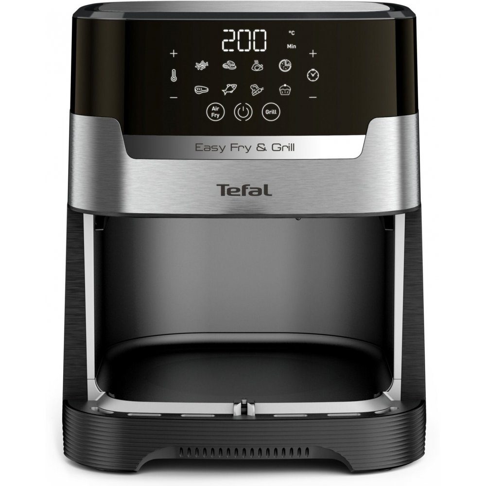 Tefal Heißluftfritteuse EY505D Easy Fry & Grill Deluxe - Heißluftfritteuse - edelstahl/schwarz, 1400 W