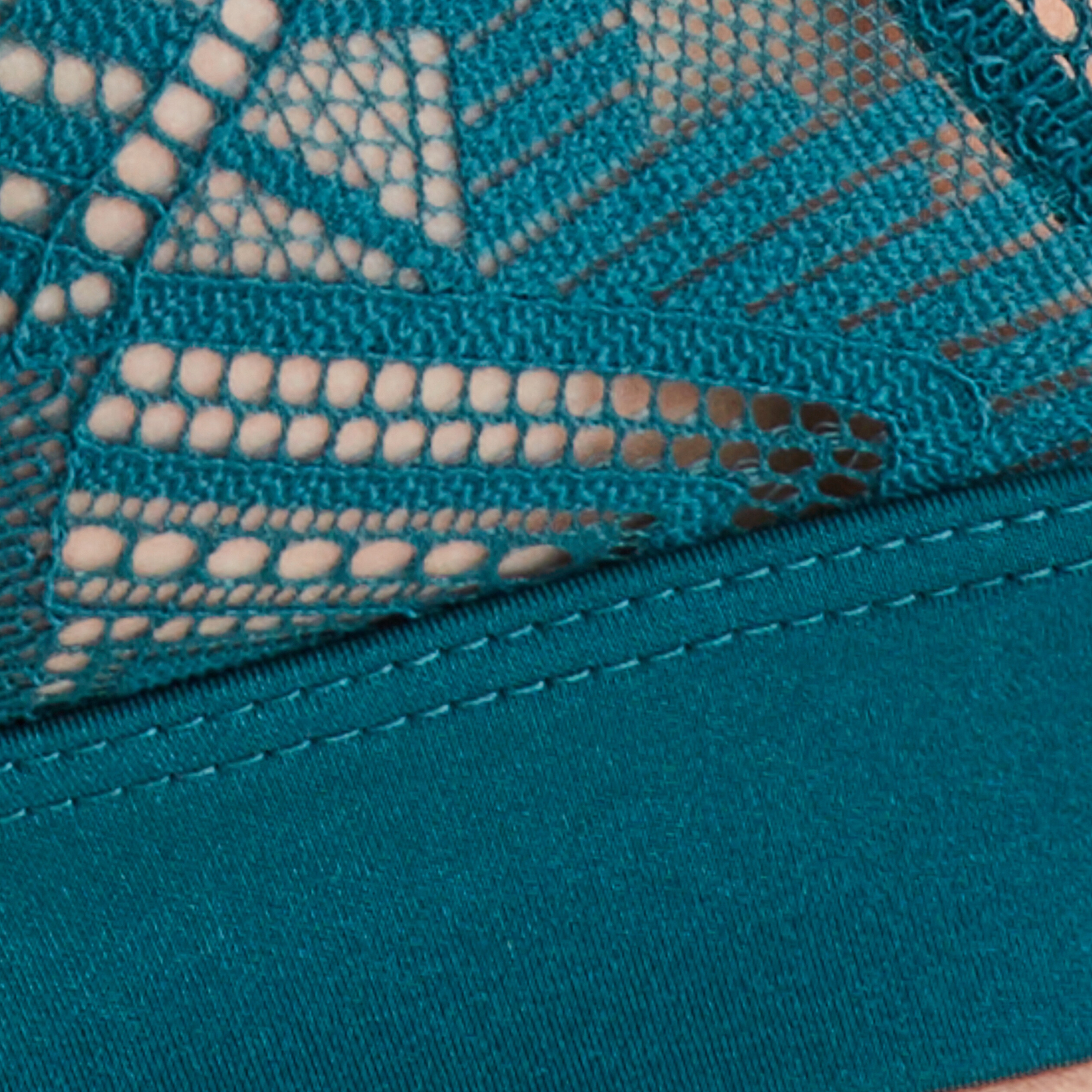 Soutien-gorge triangle en dentelle bleu canard femme | La Halle