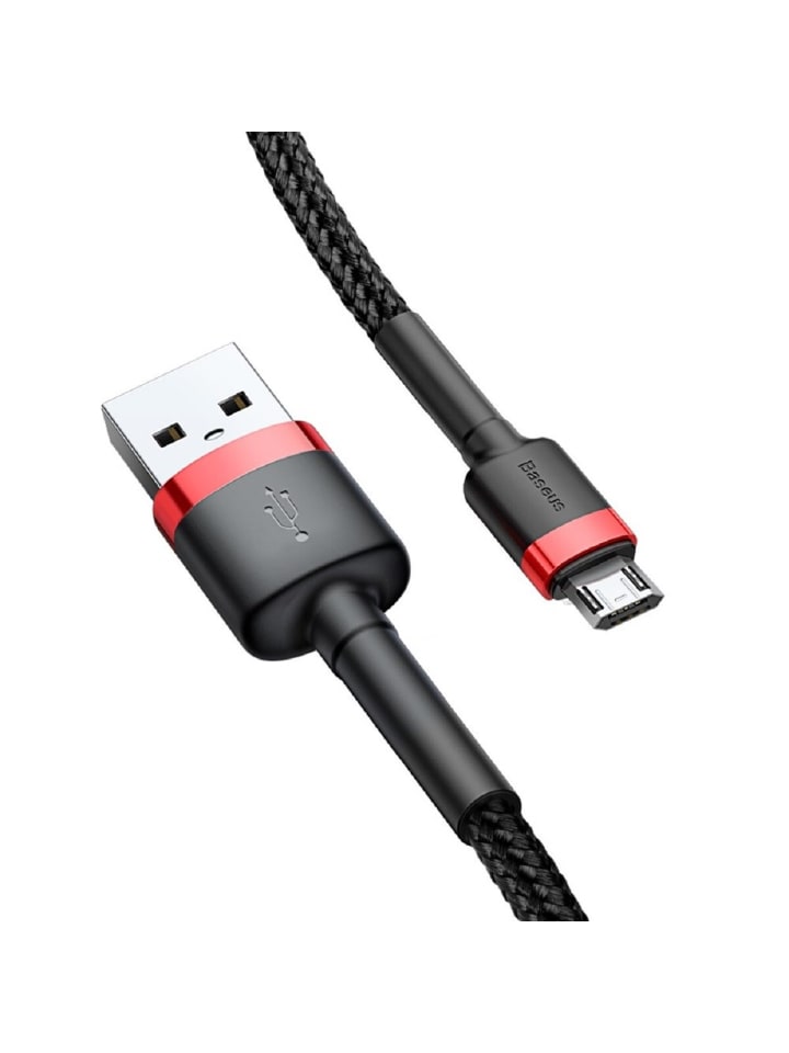 Baseus Baseus USB zu Micro USB Kabel – 2m Ladekabel in Schwarz-Rot in Schwarz günstig kaufen 200 cm