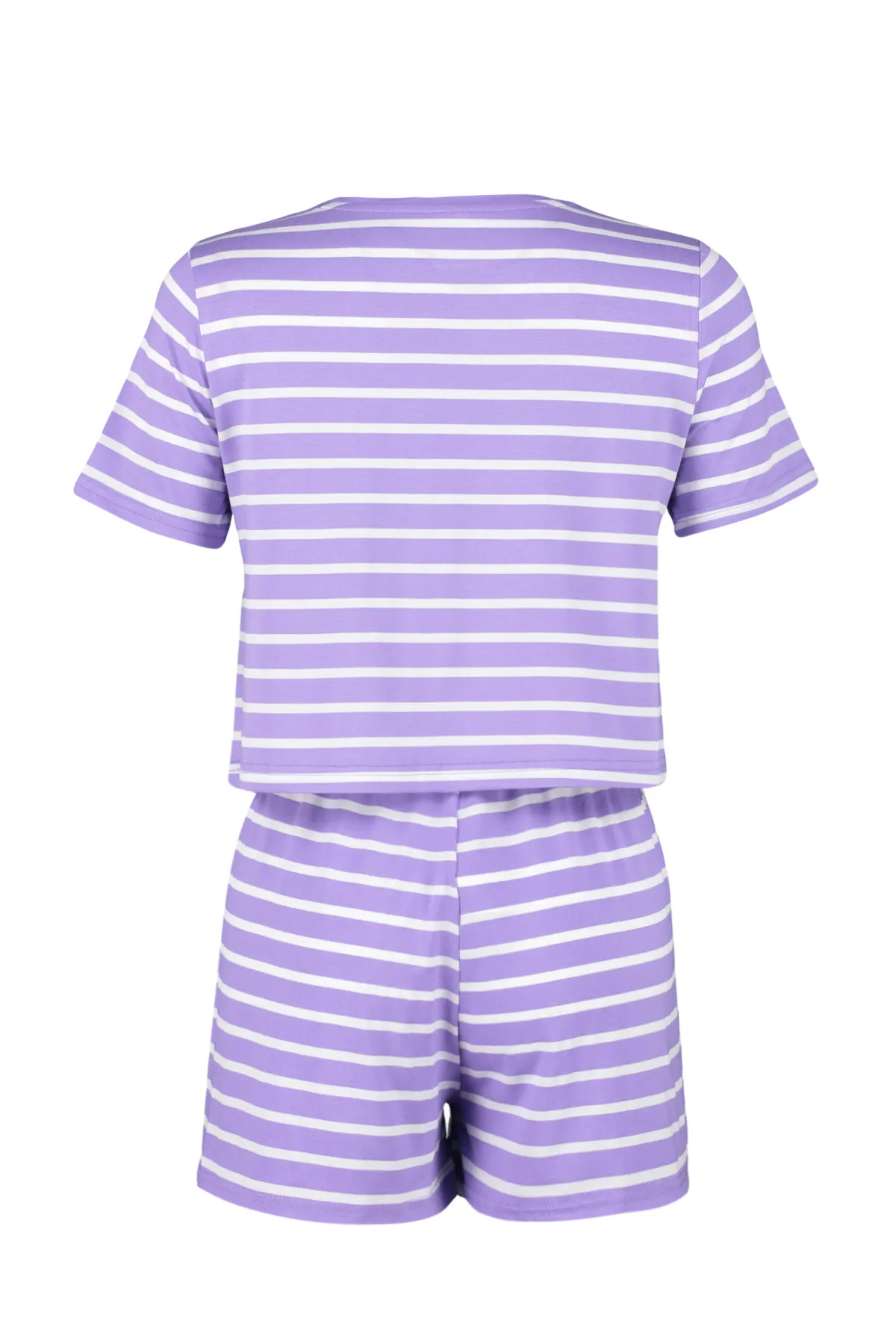 Trendyol Collection  Lilafarbenes Pyjama-Set aus T-Shirt und Shorts mit Regenbogen-Print THMSS20PT0230