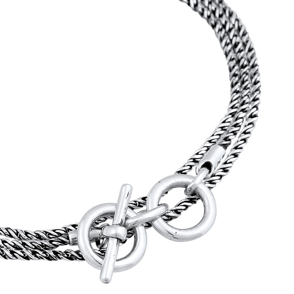 KUZZOI KUZZOI Bracelet Collier en argent sterling 925 pour hommes, avec cordon en os en  Bracelet