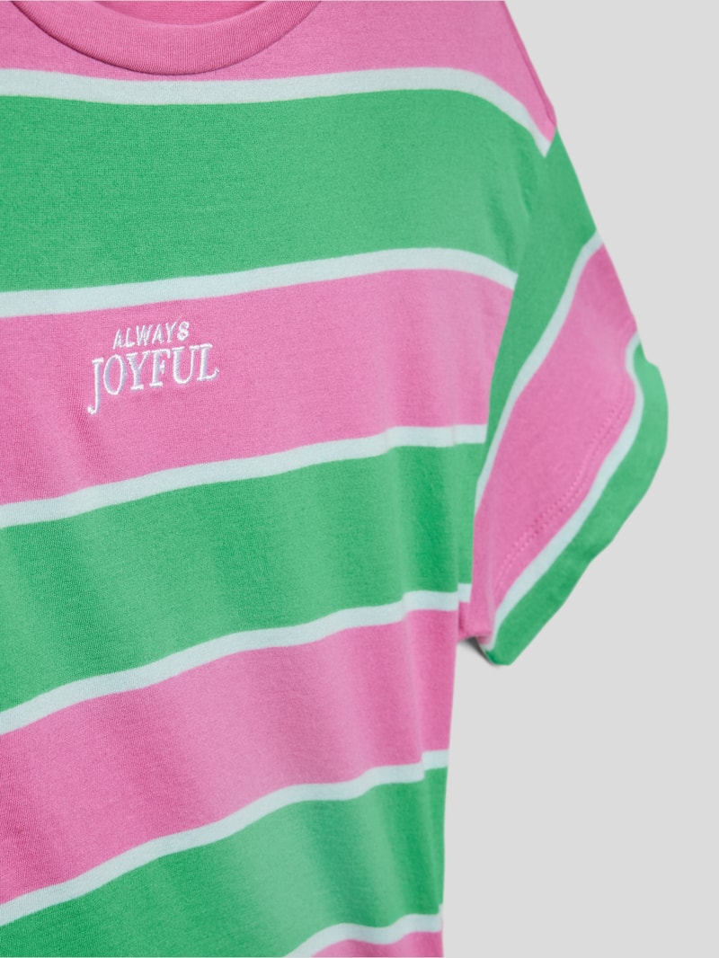 T-Shirt aus Baumwolle mit Seitenschlitzen in pink