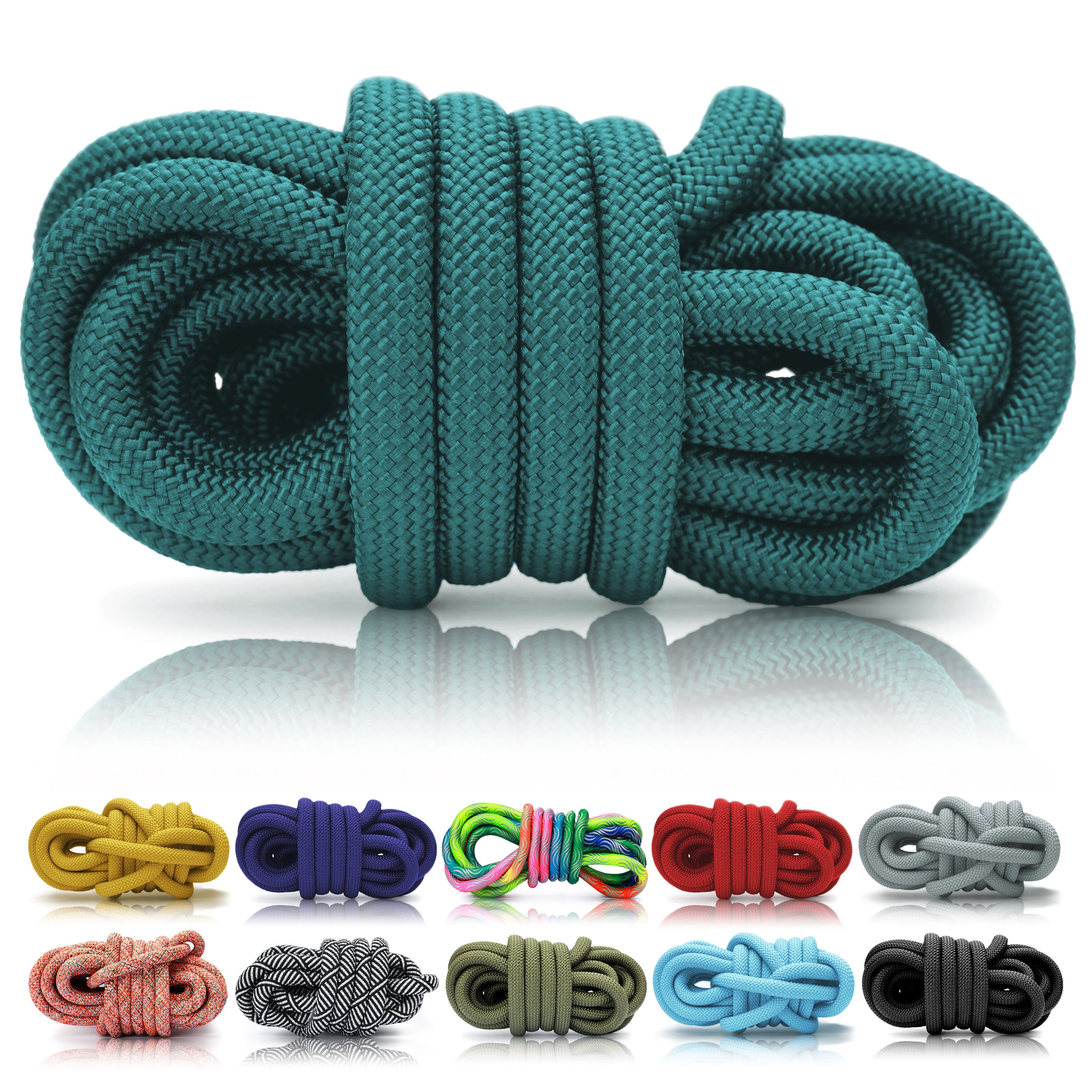 Ganzoo PPM Seil 5 Meter, Tauseil, Hunde-Leine, Halsband, Takeln, 10mm, Petrol Reepschnur