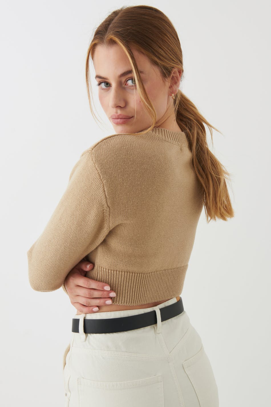 V-neck knitted sweater