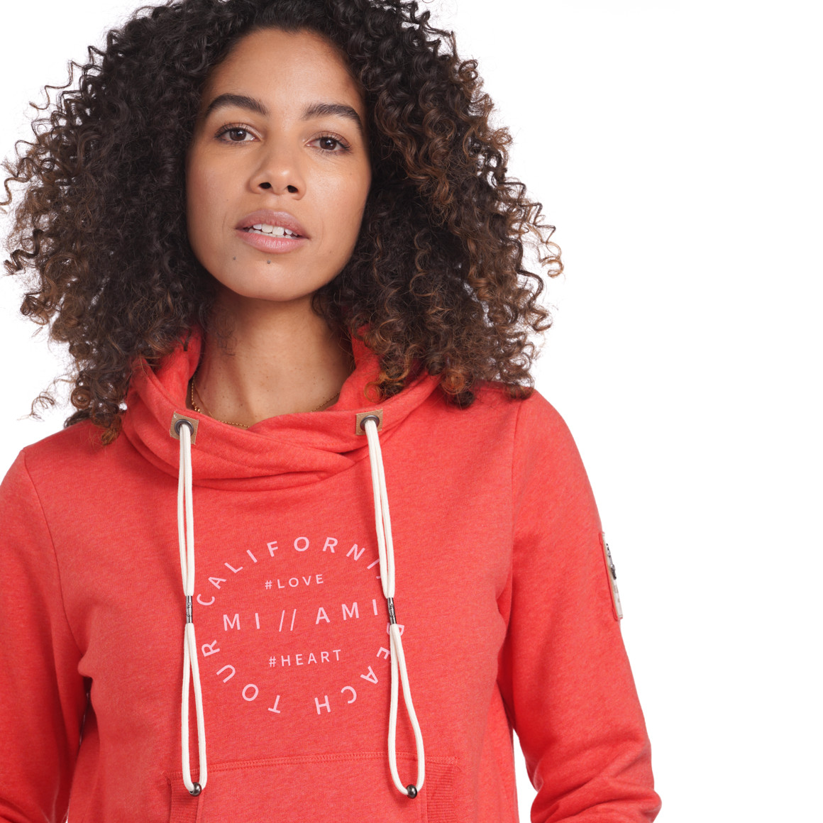 Damen Sweatshirt mit Print und Kordel