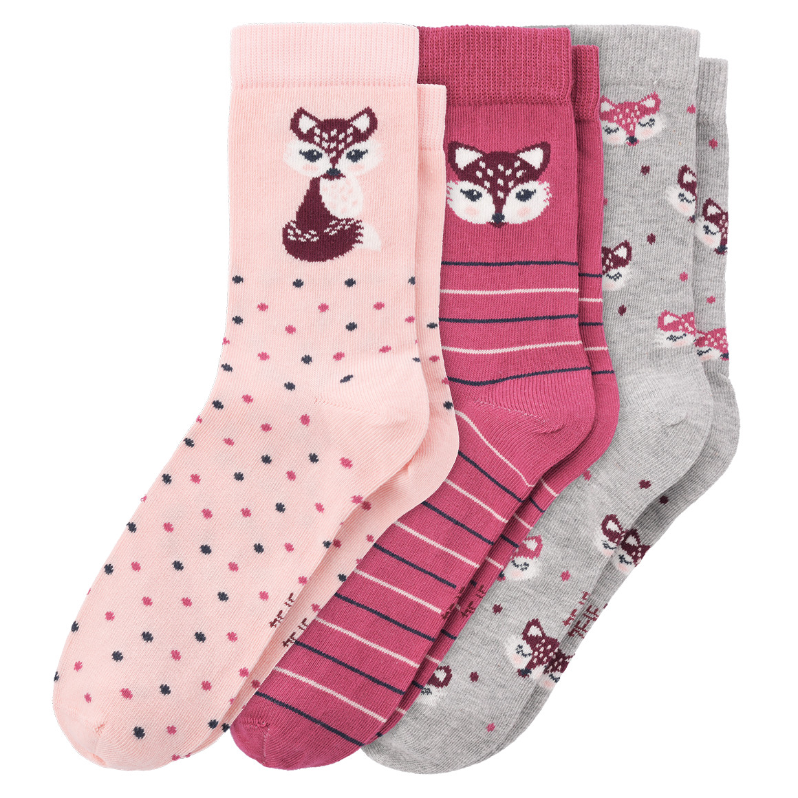 3 Paar Mädchen Socken im Muster-Mix