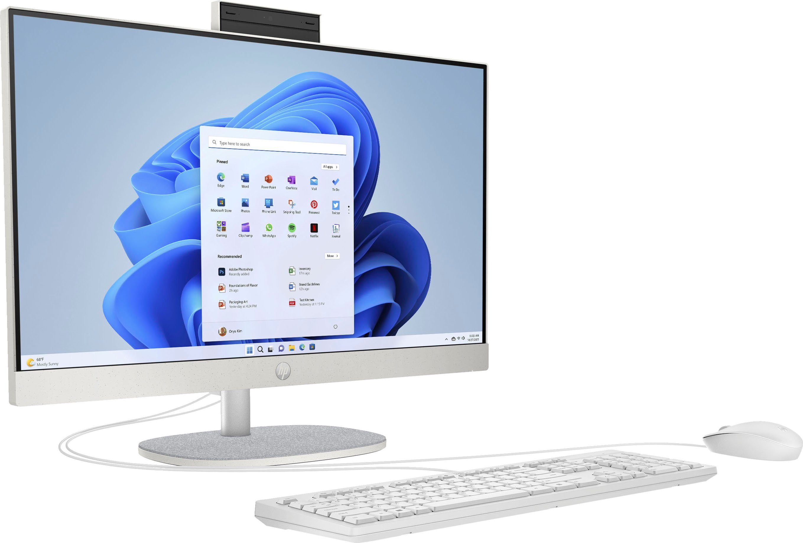 HP 24-cr0006ng All-in-One PC (23,8 Zoll, AMD Ryzen 5 7520U, Radeon Graphics, 16 GB RAM, 512 GB SSD)