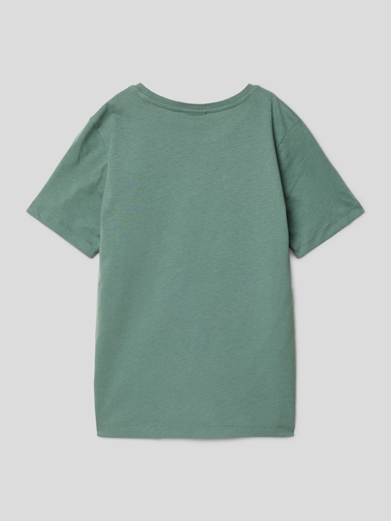 T-Shirt aus Baumwolle mit Statement-Print in olivgrün