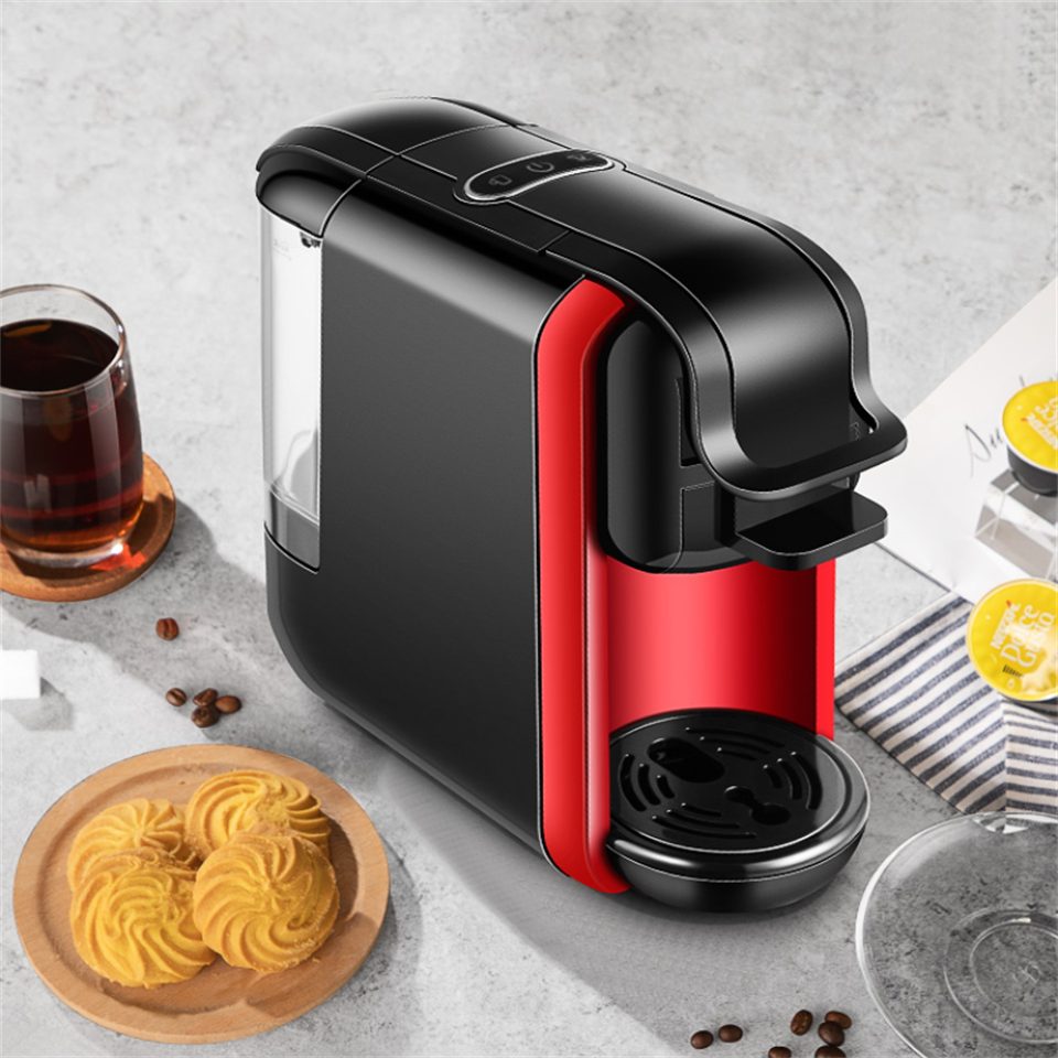 KREATE Kapselmaschine 4-in-1-Kapselkaffeemaschine mit 4 Brühbechern, Espressomaschine, 0.6l Kaffeekanne, für Nespresso Original/Dolce Gusto/Mixed Coffee und ESE-Pads, 19 bar, 1450 W 36cm * 15.5cm * 33.2cm, Geeignet für Büro, Zuhause, Männer und Fraue