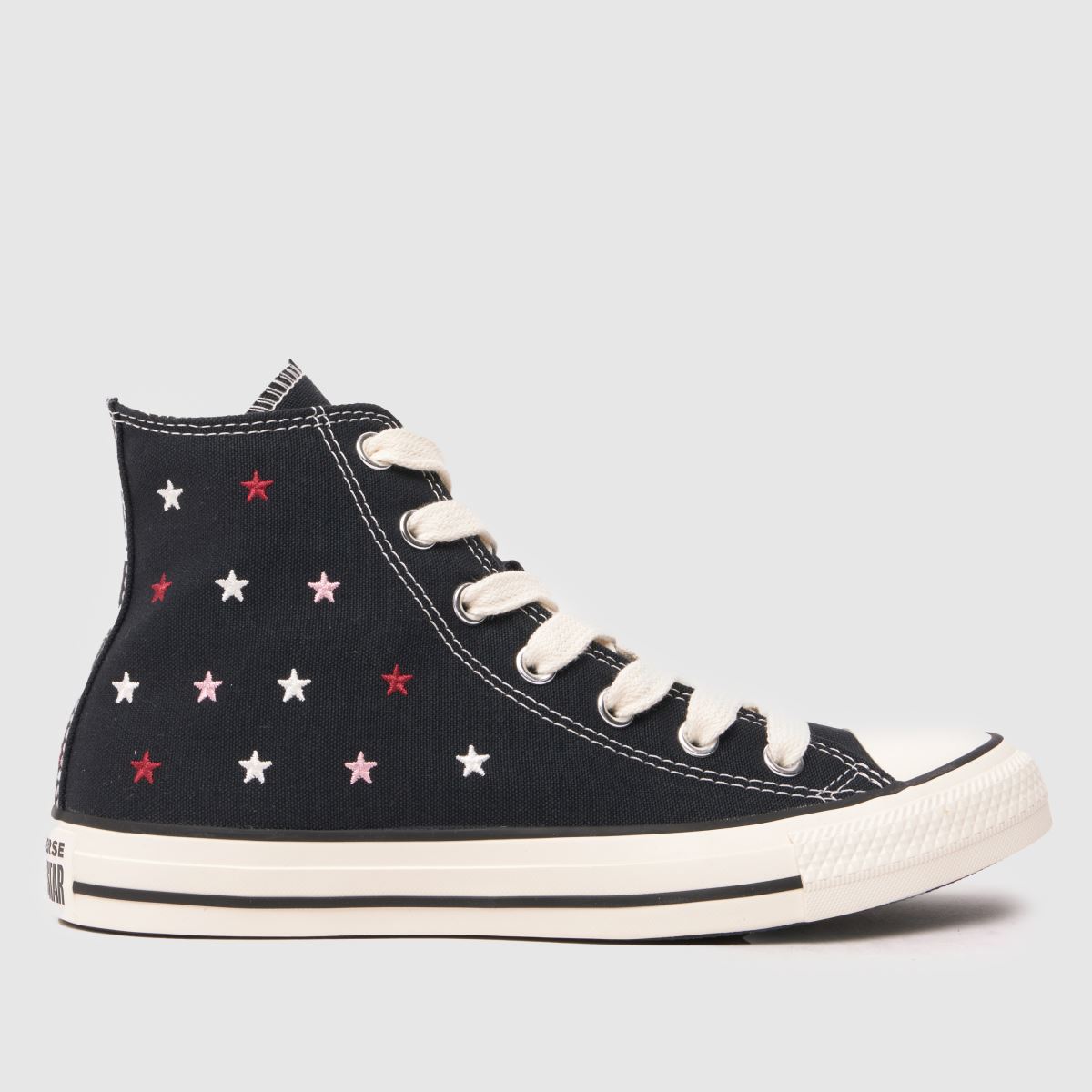 Converse All Star Hi hímzett csillagokkal díszített fekete tornacipő