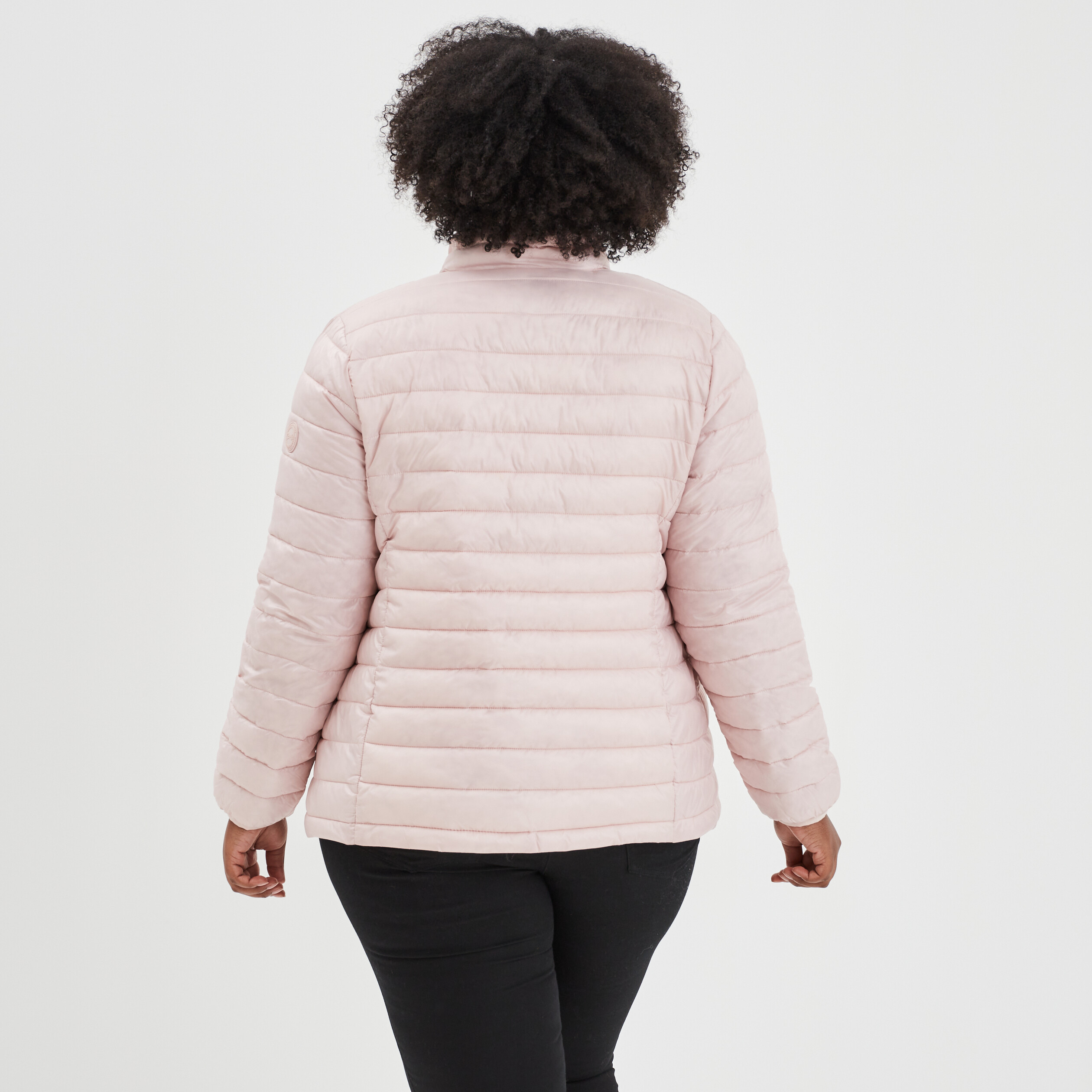 Doudoune ajustée manches longues rose clair femme grande taille | La Halle