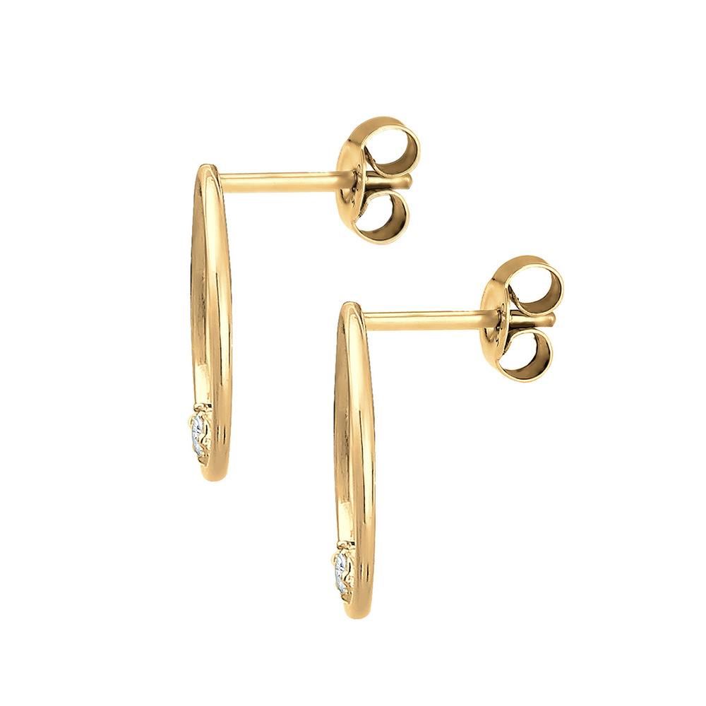 Elli Elli Boucles d'Oreilles Ohrstecker Kreis Kristalle 925 Silber Boucles d'oreilles