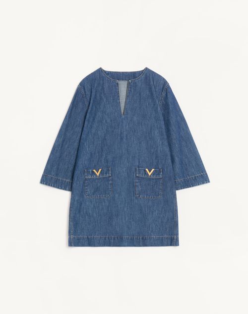 Chambray denim jurk