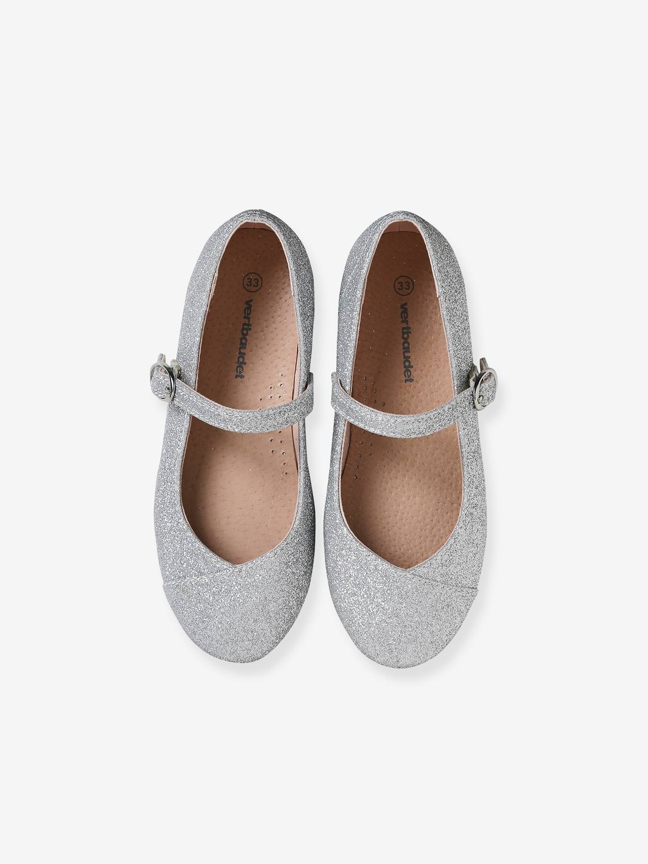Ballerines à paillettes fille argent