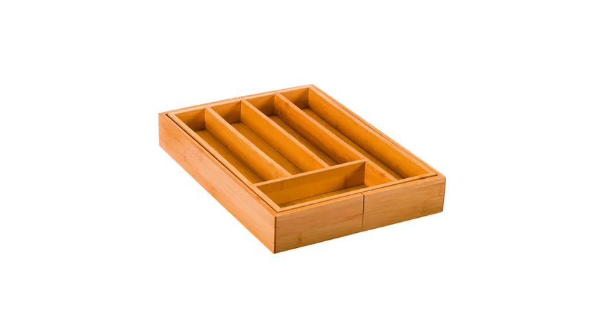 TRENDSHOP Ausziehbarer Besteckkasten aus Bambus