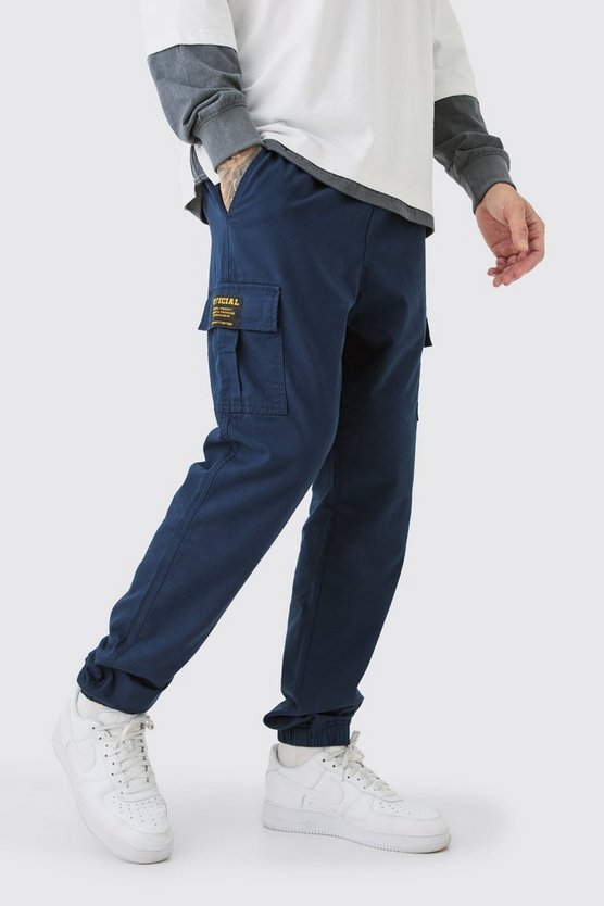 Tall Slim-Fit Cargo-Hose mit elastischem Bund