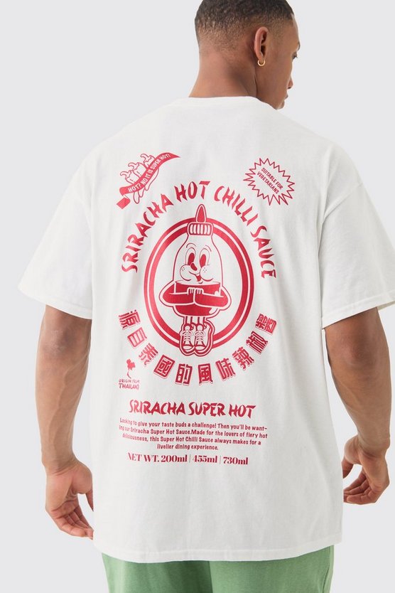 Oversize T-Shirt mit lizenziertem Syracha Sauce Print