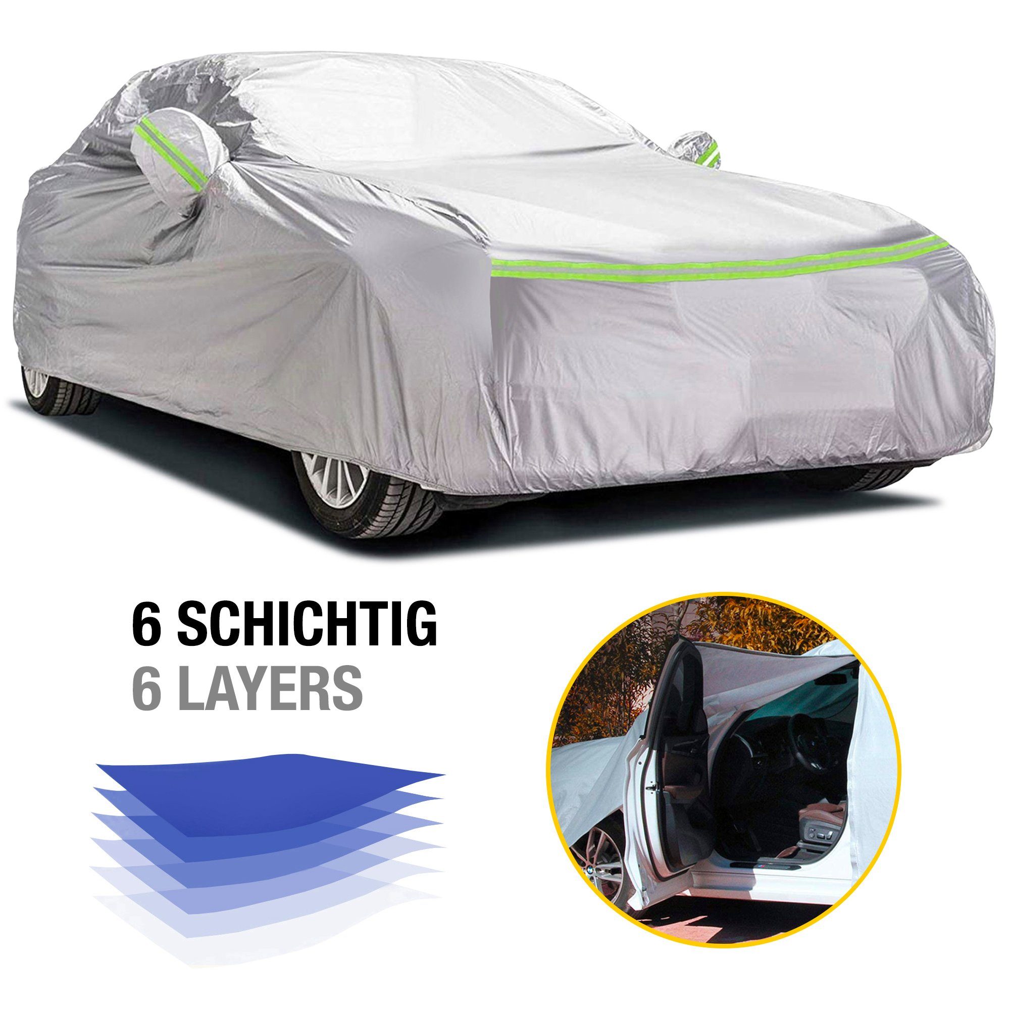 Macari Autosonnenschutz Autoabdeckung Auto Abdeckplane Auto Garage Abdeckung Autoplane
