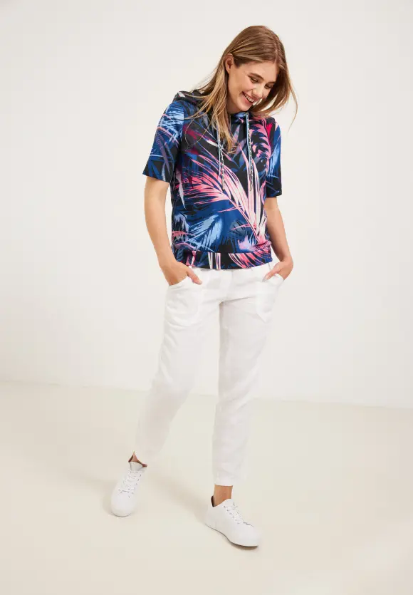 CECIL Blätterprint Hoodie Shirt