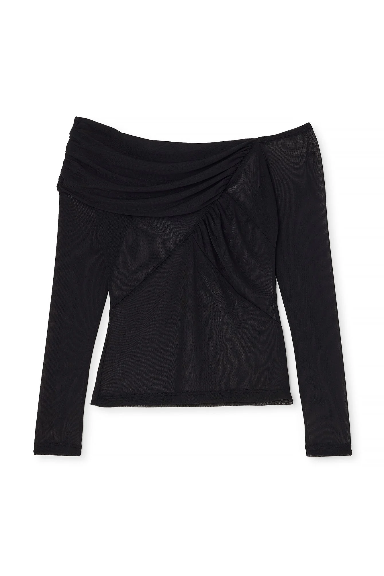 Drapiertes Top aus Mesh