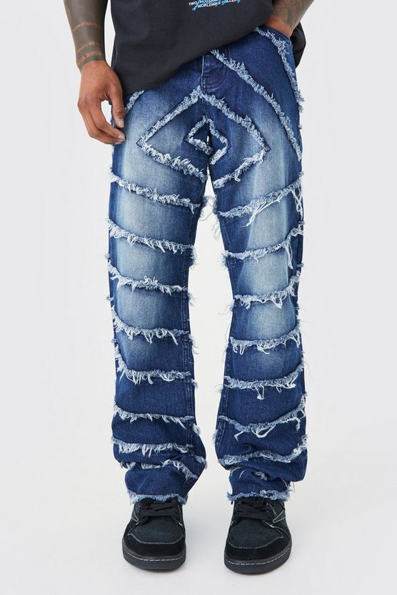 Lockere Jeans mit ausgefranstem Saum