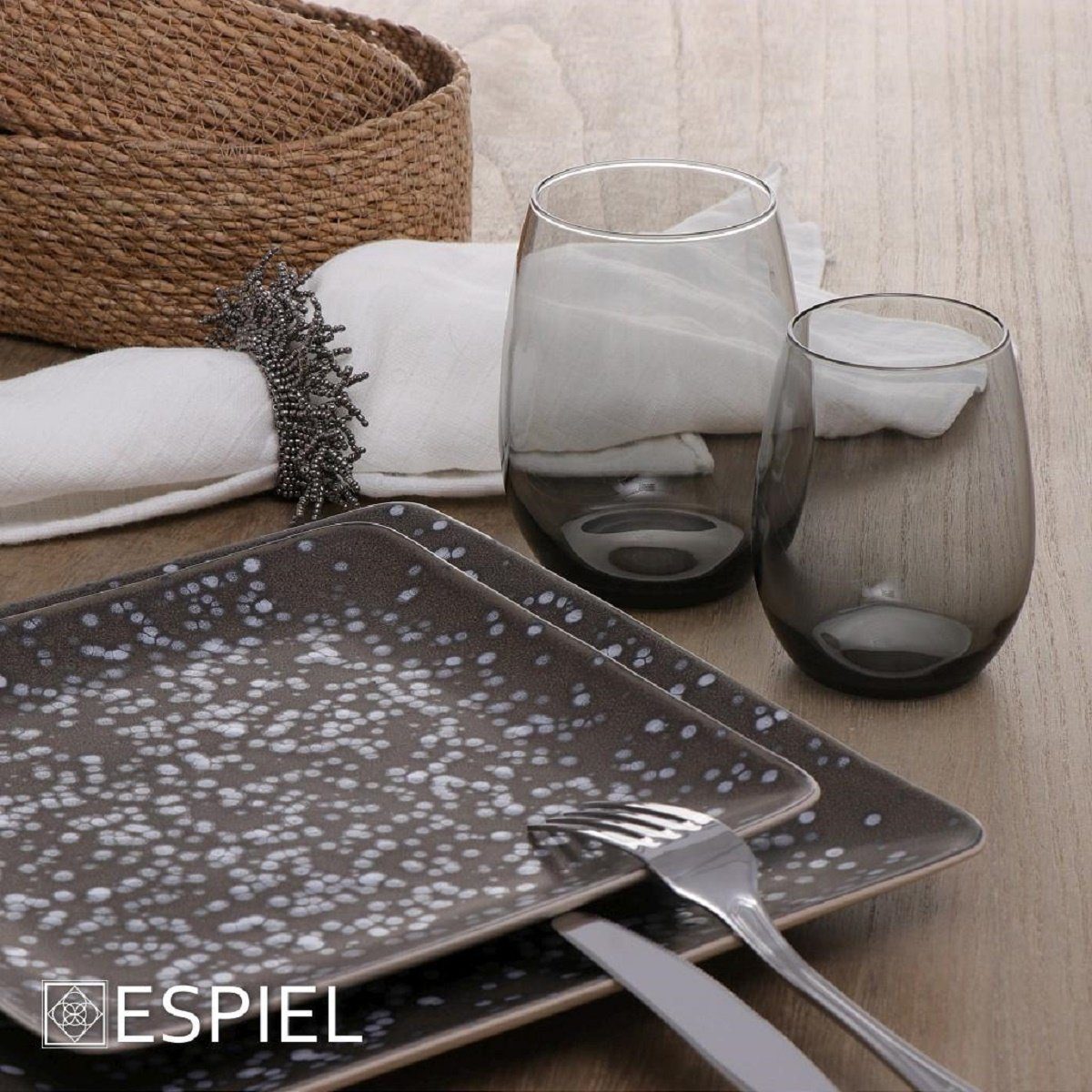 Pasabahce Gläser-Set 6er-Set Wasserglas Bernstein Grau Glas Wassergläser 570 ml