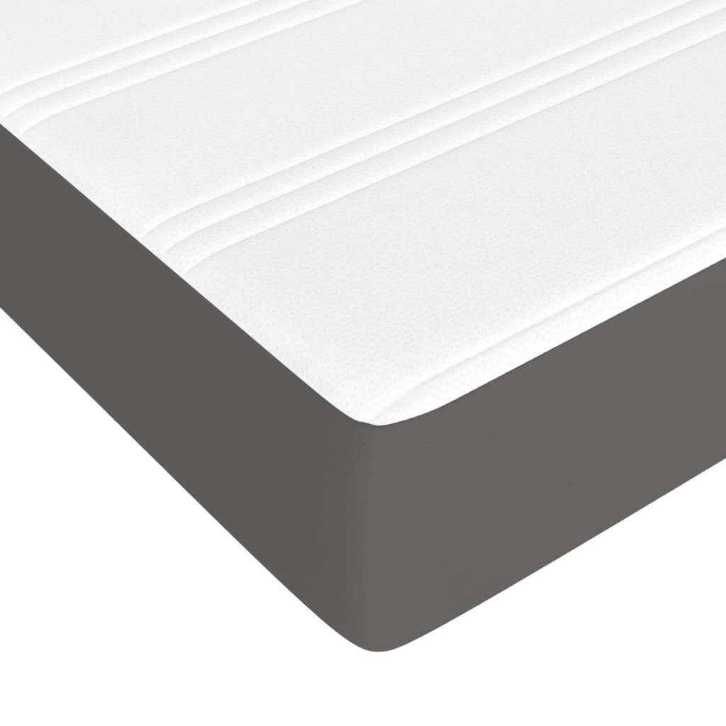 Boxspringmatratze Taschenfederkernmatratze Grau 80x200x20 cm Kunstleder, vidaXL, 20 cm hoch