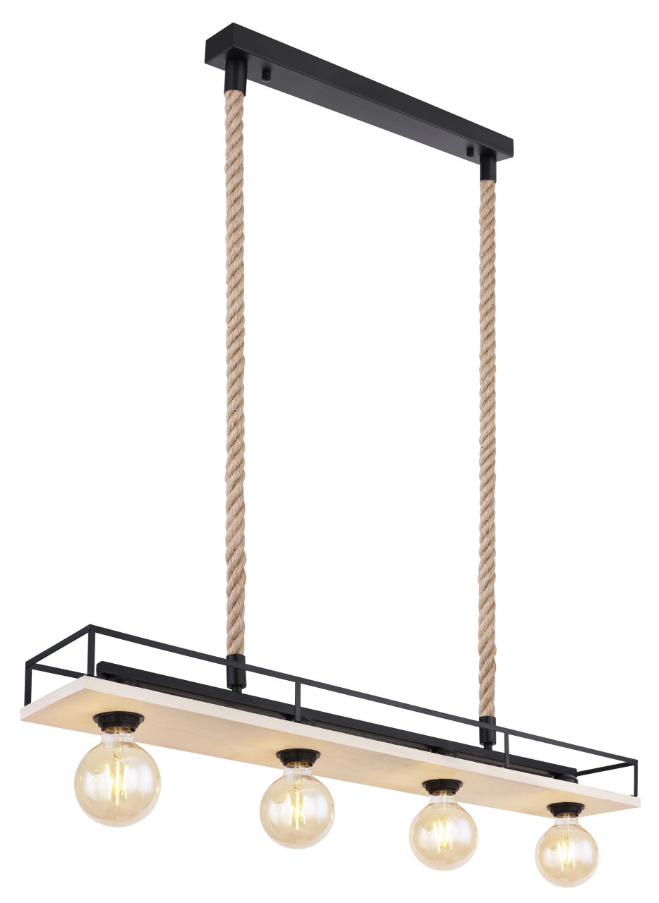 Globo Lighting - TRIXI - Hängeleuchte Metall schwarz matt, 4x E27