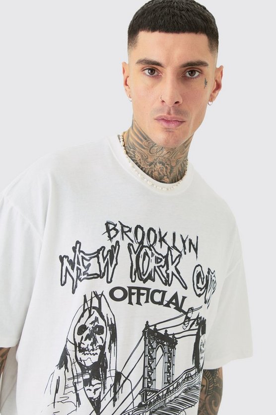 Tall Oversize T-Shirt mit Official City Print