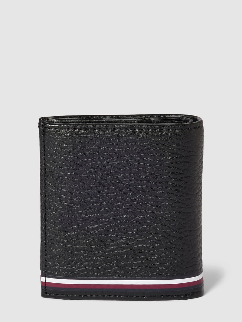 Portemonnaie mit Label-Details Modell 'CENTRAL TRIFOLD' in schwarz