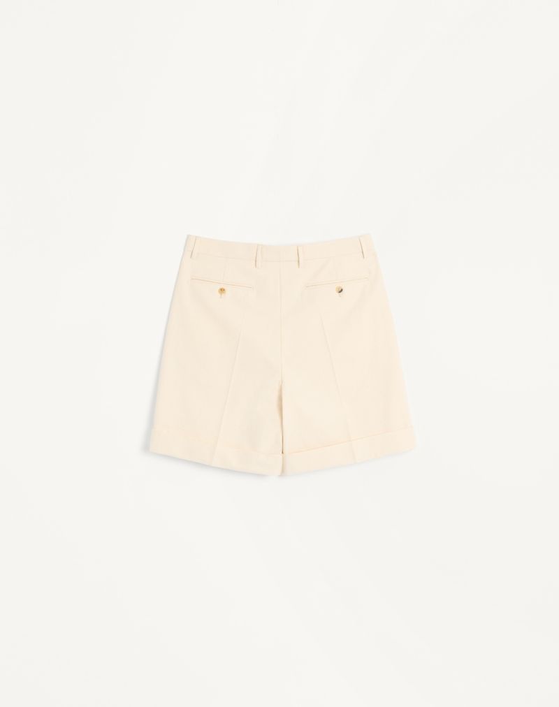 Bermudashorts i bomuldslærred med opsmøg