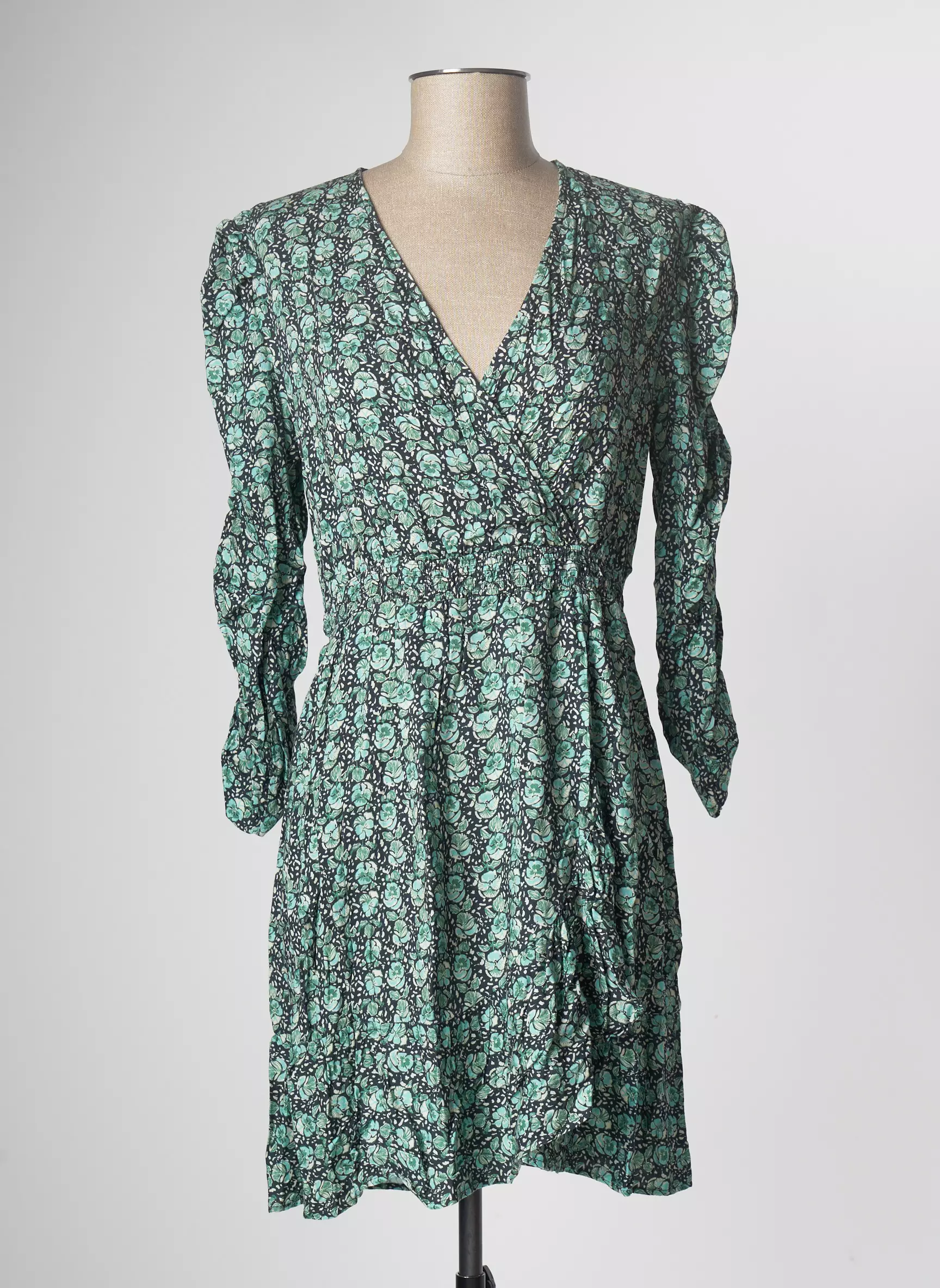 An Ge Robes Courtes Femme couleur vert