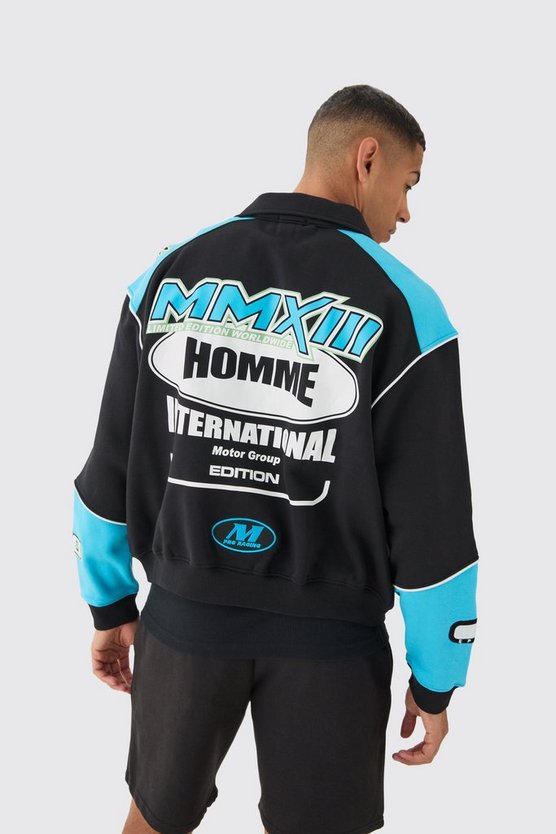 Kastige Oversize Moto-Bomberjacke