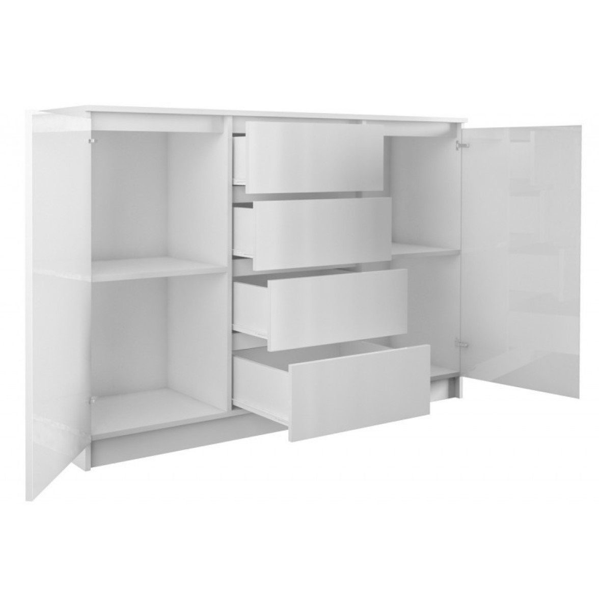 pressiode Kombikommode Kommode mit 4 Schubladen 2 Schränke Klamotenschrank Sideboard