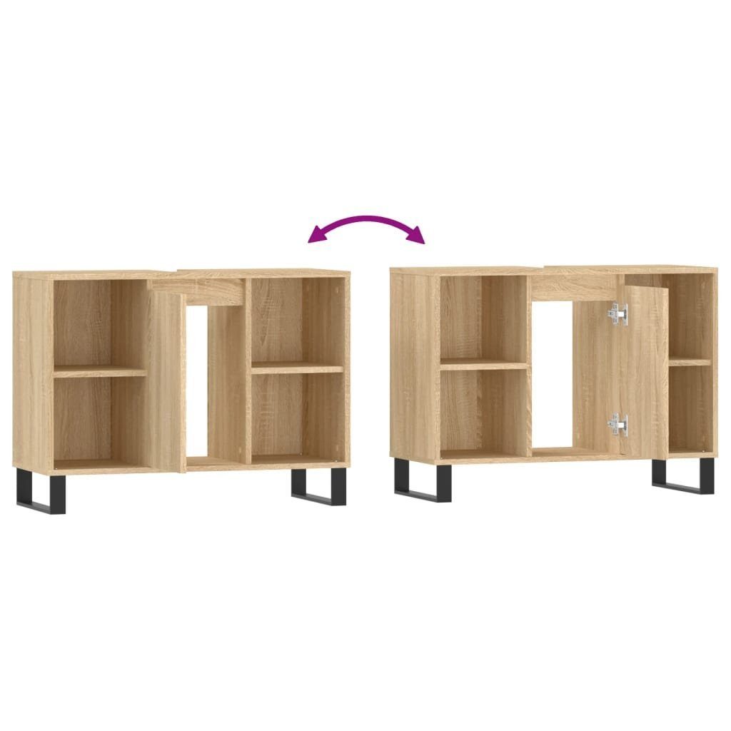 vidaXL Badezimmerspiegelschrank Badschrank Sonoma-Eiche 80x33x60 cm Holzwerkstoff (1-St)