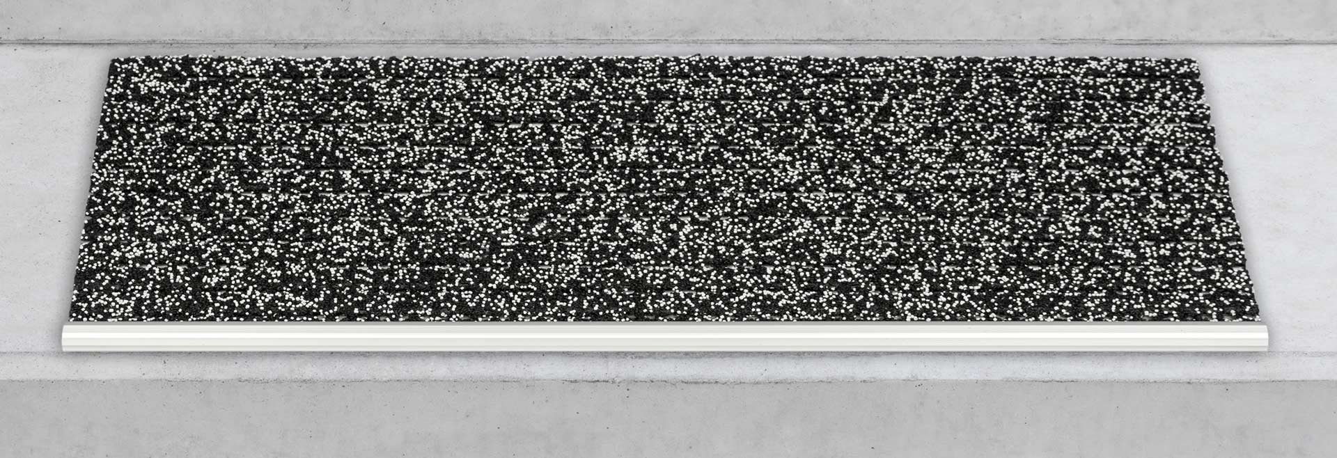 Stufenmatte Sicherheitsstufenmatte - Außenstufenmatte, Metzker®, Rechteckig, Höhe: 7 mm, 1 Stück - Salz/Pfeffer
