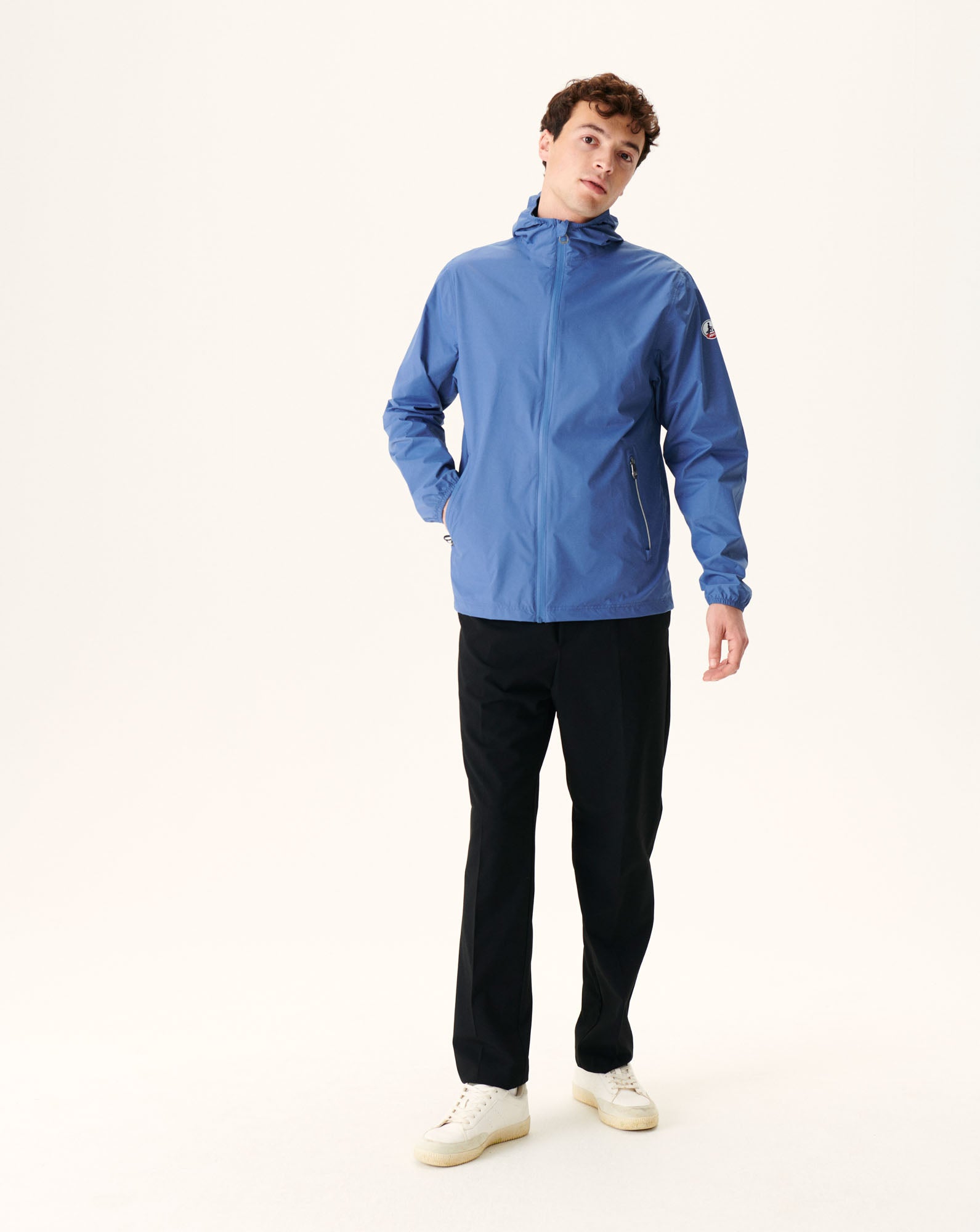 Imperméable à capuche paquetable Bleu jeans Manille