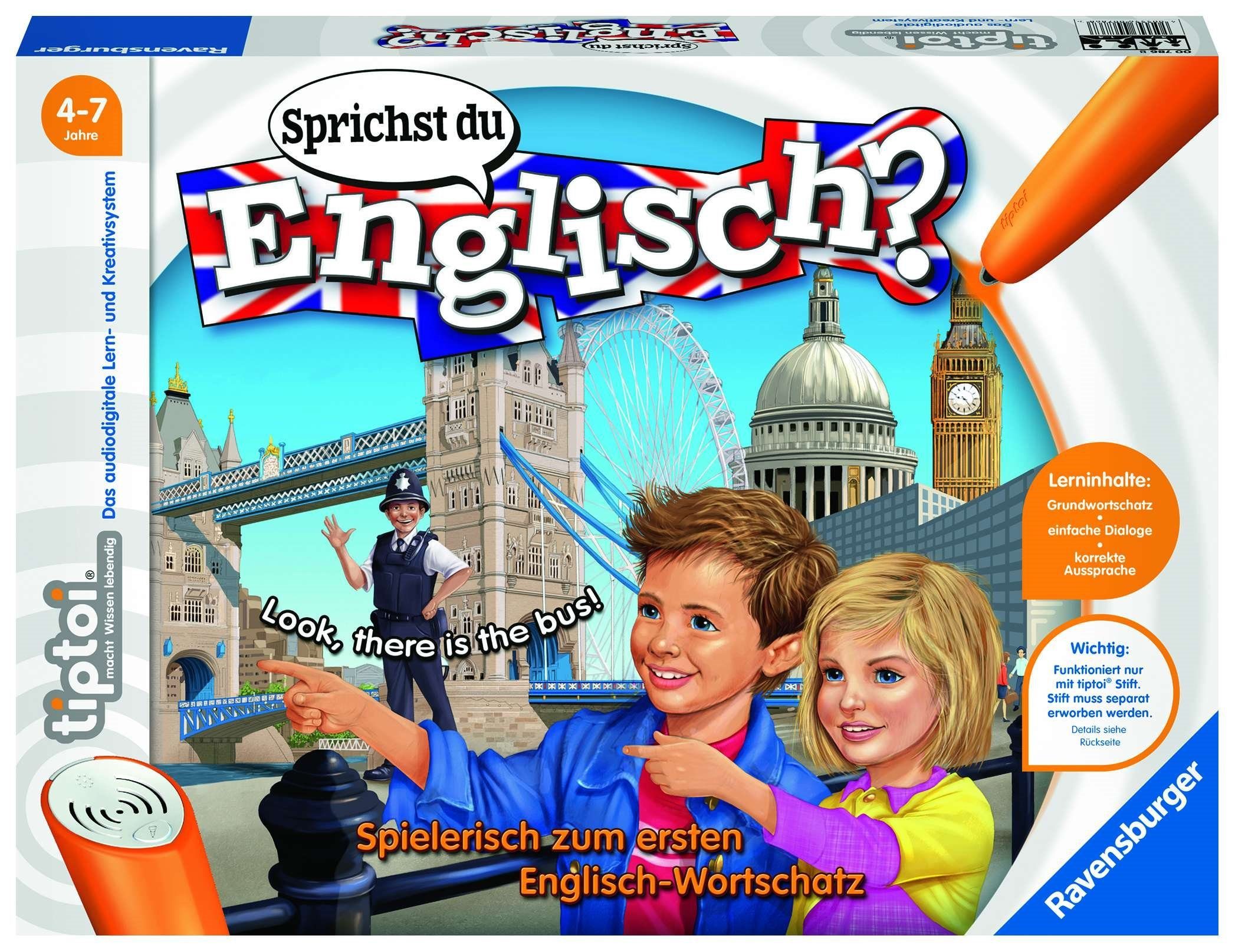 Ravensburger Spiel, Lernspiel Ravensburger 00786 tiptoi® Sprichst du Englisch?, Lernspiel, Made in Germany