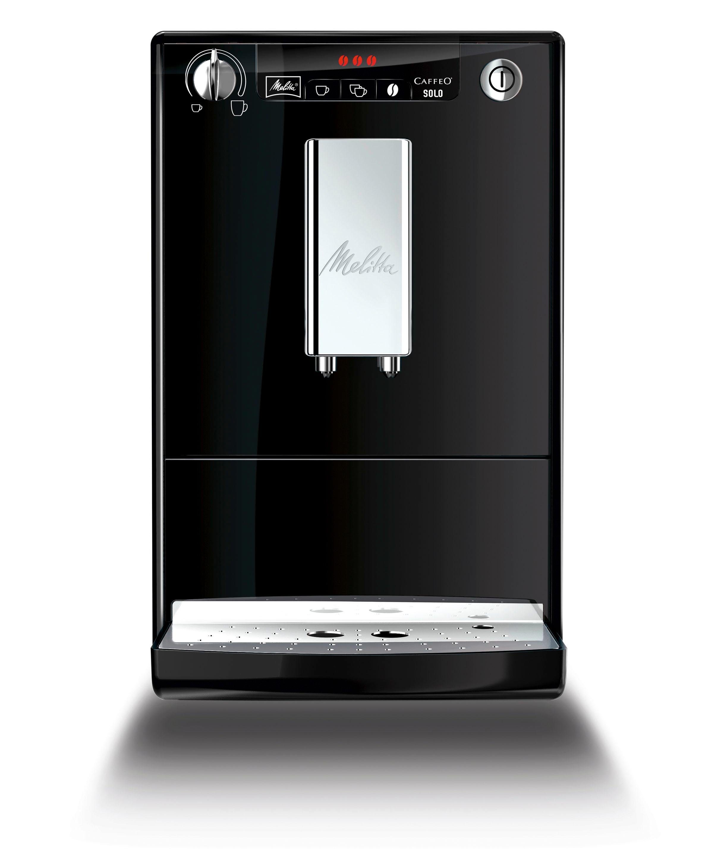 Melitta Kaffeevollautomat Solo® E950-201, schwarz, Perfekt für Café crème & Espresso, nur 20cm breit